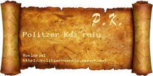 Politzer Károly névjegykártya